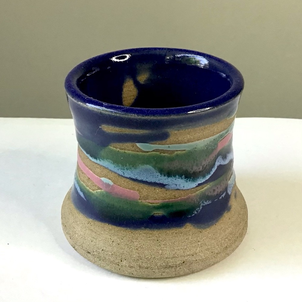 Stoneware Art Pottery Votive Vase SpartaWare Crafted Artist Signed by Thor 2014 - Picture 2 of 7
